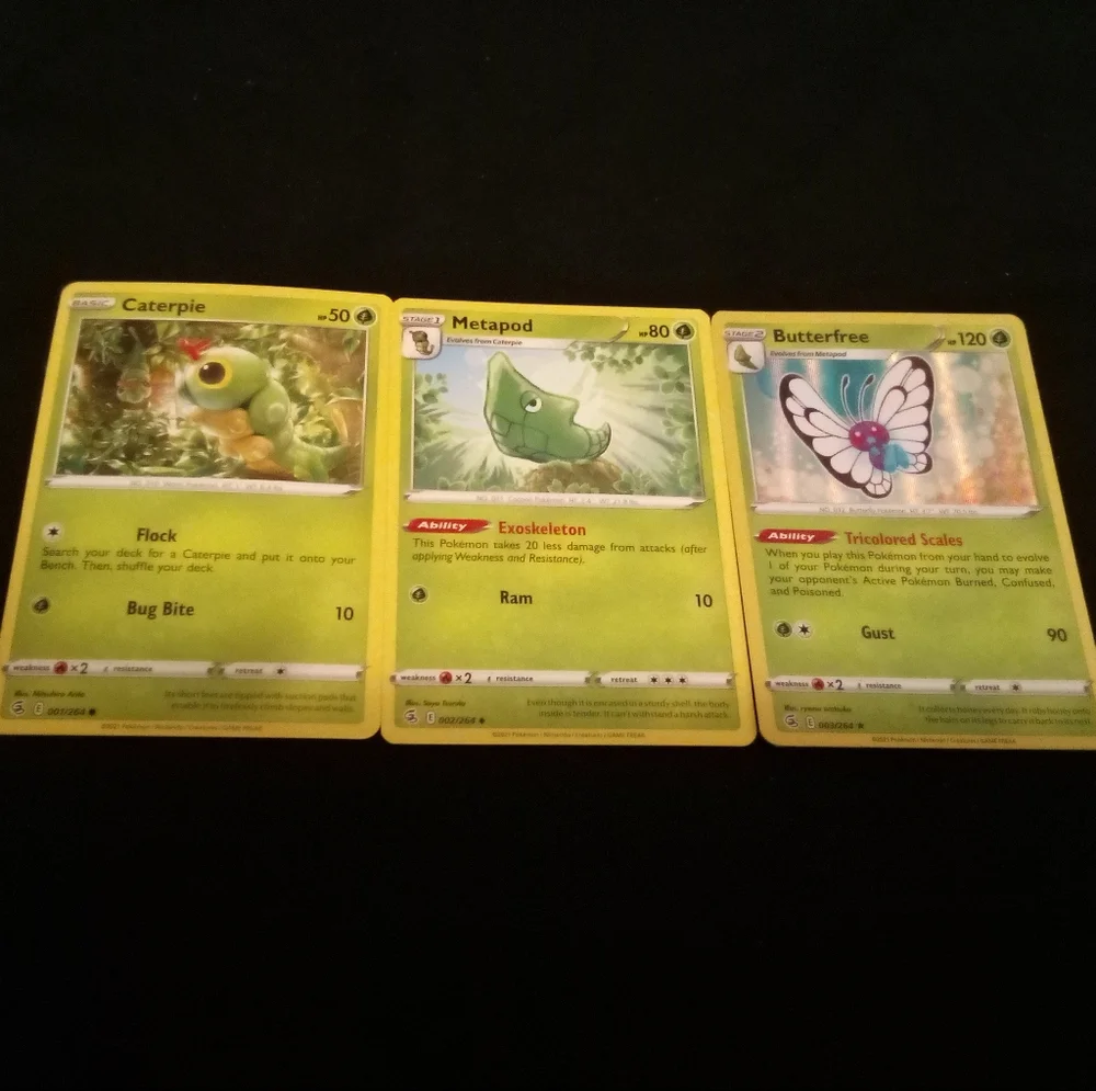 Pokemon Fusion Strike Set Caterpie + Metapod + Butterfree 001/264 - 003/264